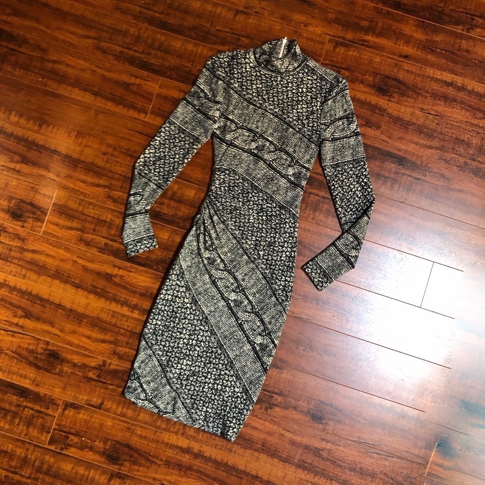 Cache Python Print Bodycon Ruched Waist Turtleneck Dress XS - Picture 7 of 11